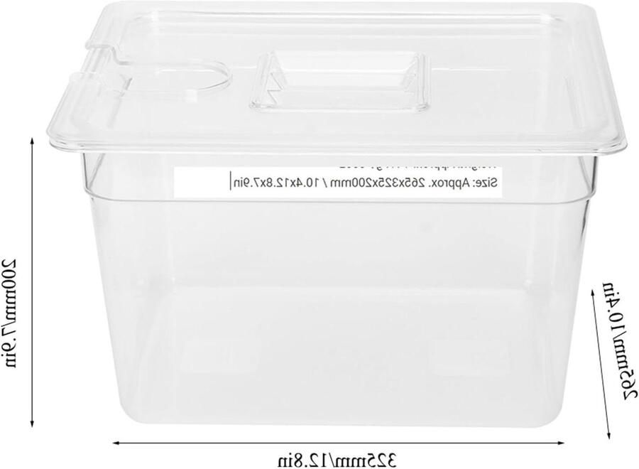 Kookcontainer met deksel Precisie kookbak Culinaire bereidingen Inklapbaar scharnierontwerp 11 liter capaciteit Transparant
