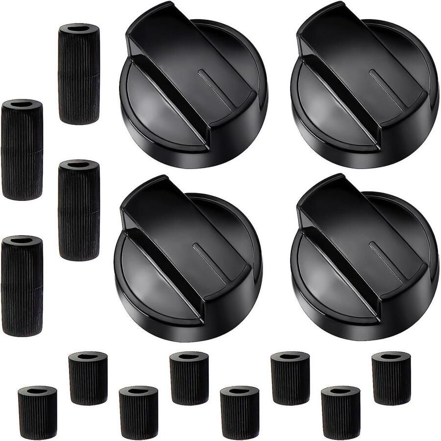 Kookfornuisknoppen Fornuis Knoppen Vervangen Kookplaat Universele Adapters Set van 4 Zwart