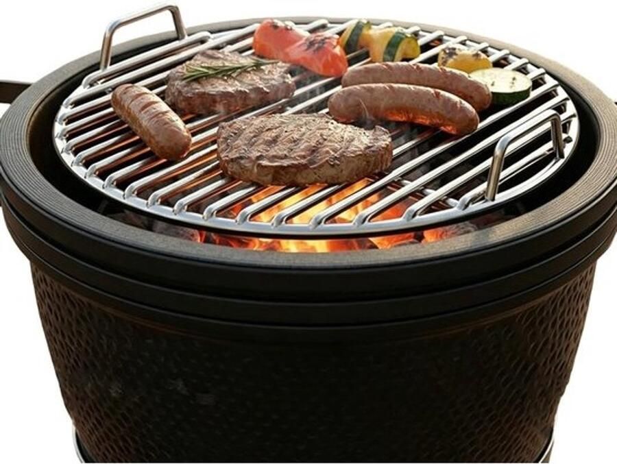 Kookgaas Rooster Grillplaat Bakrek Buiten Koken Hittebestendig Roestvrij Staal 36 cm Diameter Zilverkleurig
