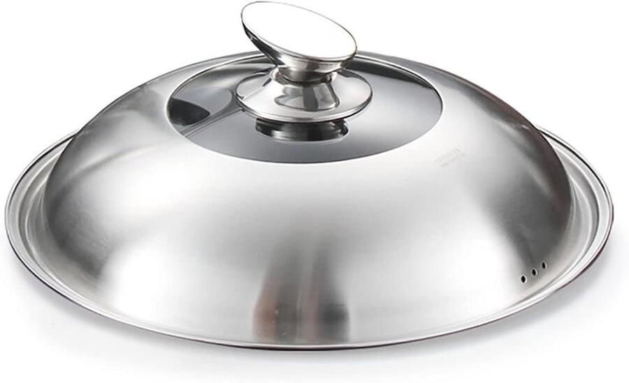 Kookgerei Deksel Pan Deksel Zichtbaar Koken Met Stoomgat 30 cm Zilverkleurig