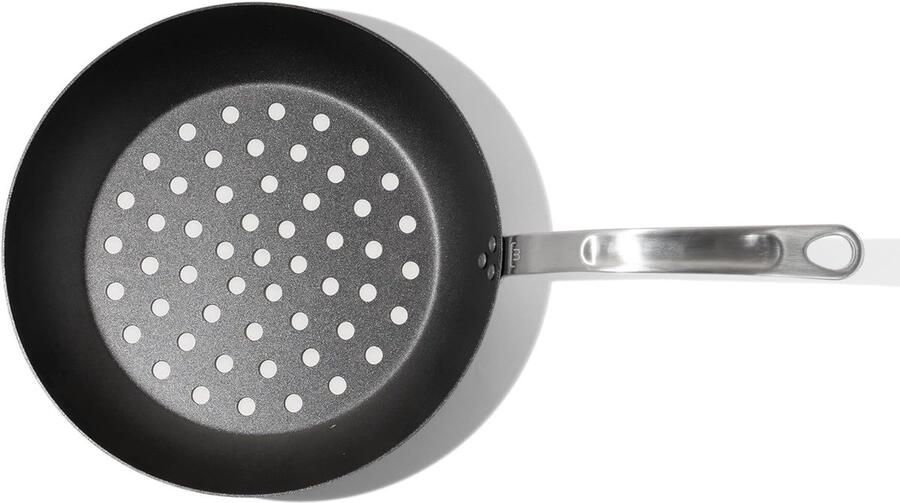 Kookgerei Grillpan Carbon Steel Pan Hoge Hitte Schroeien Vooraf Ingebrand 305 cm Diameter Zwart