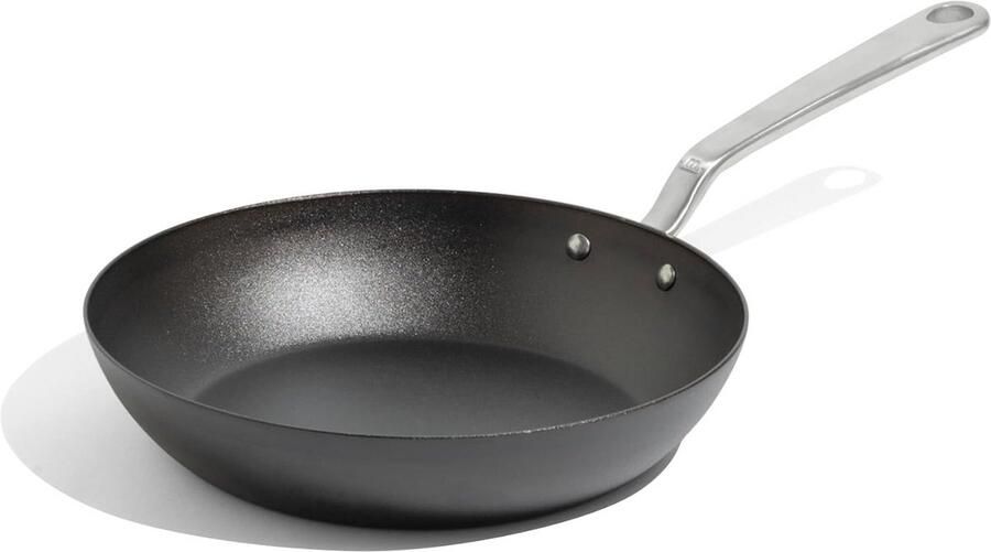 Kookgerei Koolstofstaal Koekenpan Hybride Professioneel Koken Inductie Compatibel 26 cm Diameter Blauw