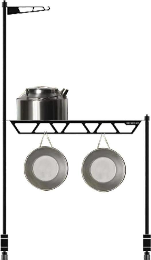 Kookgerei Plank Outdoor Organizer Picknick Grill Modulair Ontwerp 72 x 43 cm Zwart
