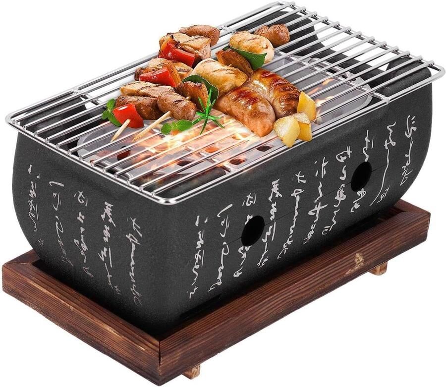 Kookgrill Draagbare BBQ Buiten Koken Compact Ontwerp 34.5 cm Chroom