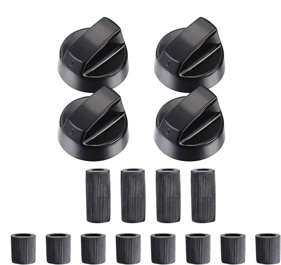 Kookknoppen Set Universele Bediening Fornuis Reparatie Eenvoudig te Installeren 4 Stuks Zwart