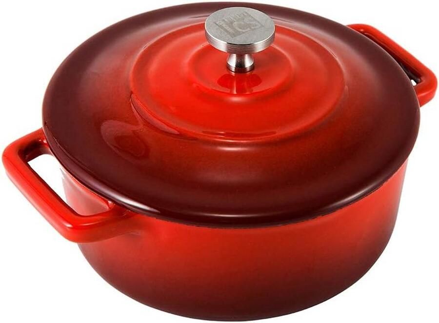 Kookpan Ø13 cm Gietijzer met Emaillelaag voor Energiebesparend Koken