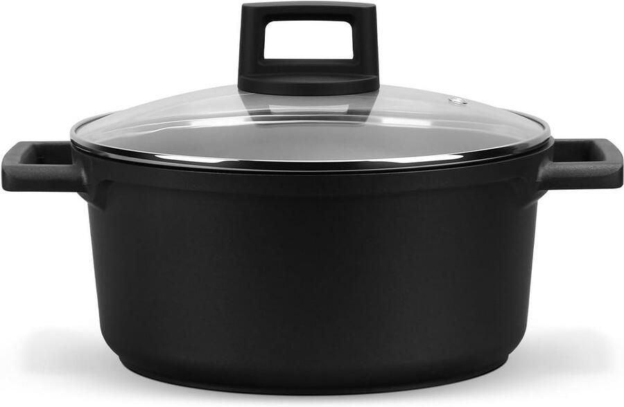 Kookpan 20 cm met Antiaanbaklaag en Glazen Deksel voor Inductie