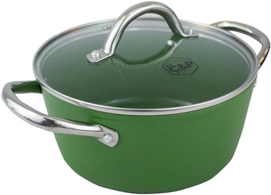 Kookpan 22 cm met Deksel Keramische Anti-aanbaklaag Geschikt voor Inductie PFAS-Vrij