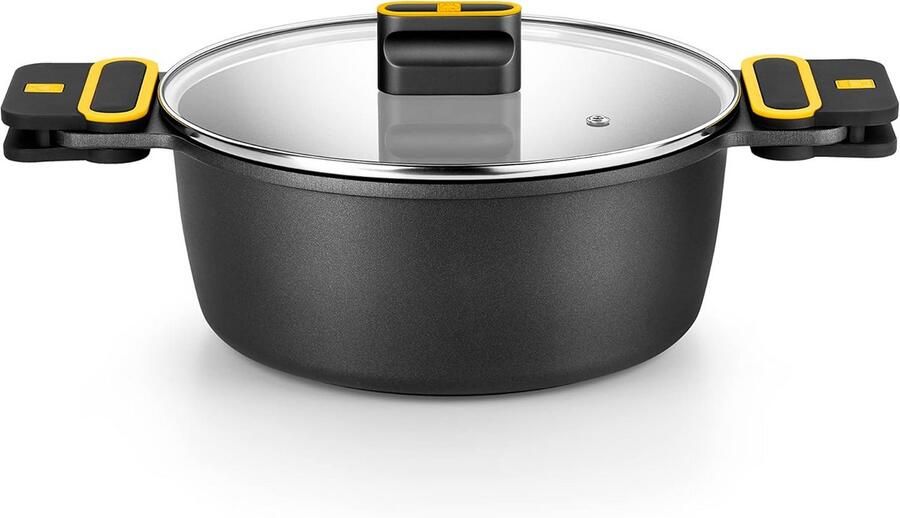 Kookpan Steelpan Dagelijks Koken Gegoten Aluminium 24 cm Zwart