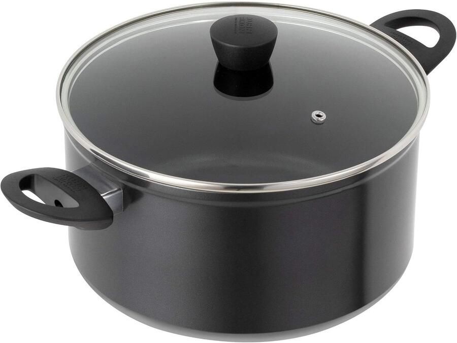Kookpan Aluminium Antiaanbakpan Dagelijks Koken Inductie Geschikt 22 Liter Zwart