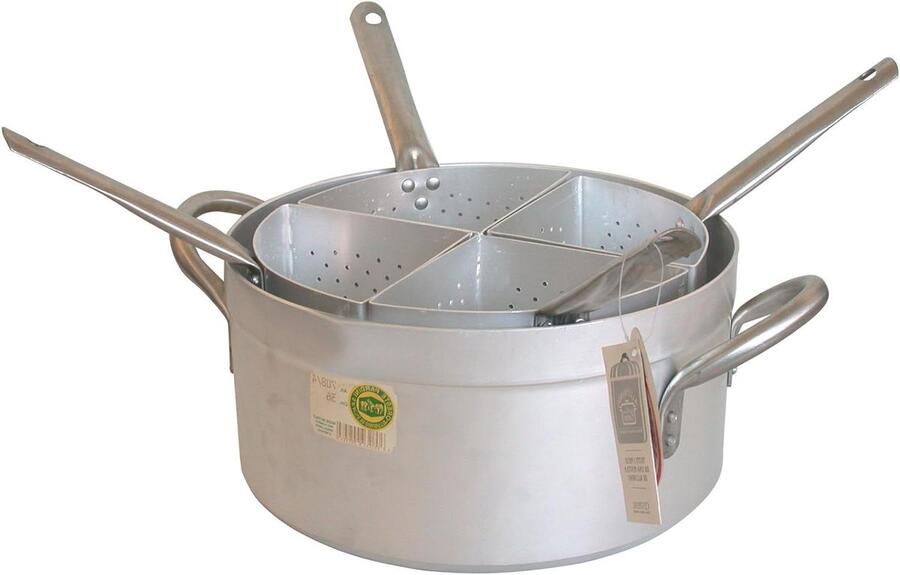 Kookpan Aluminium Gepolijste pan Koken en bereiden Gepolijste afwerking 40 cm diameter Zilver