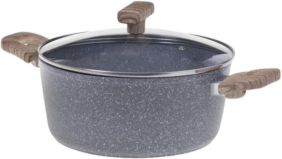 Kookpan Aluminium Sauspan Pan Koken op Inductie Gesmeed Aluminium 28 cm Grijs