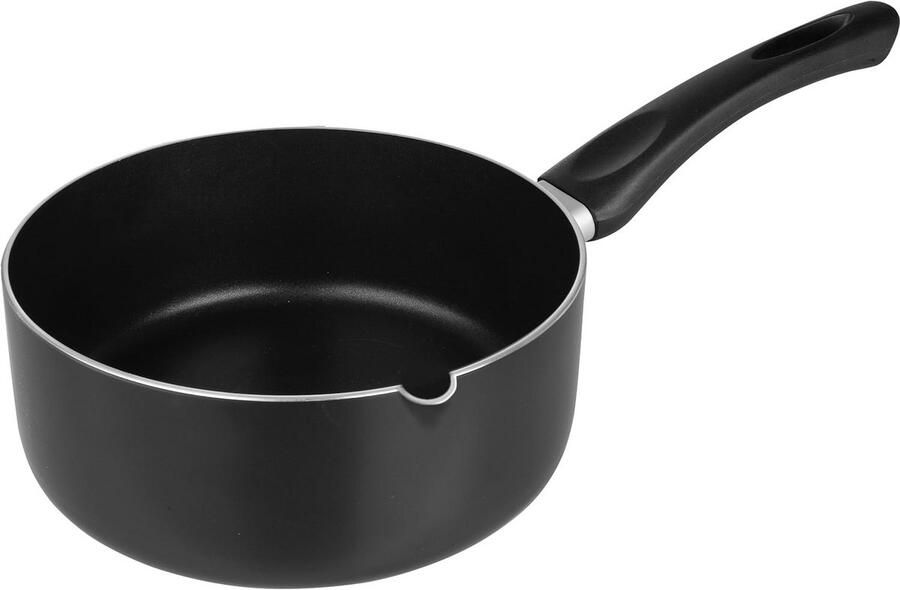 Kookpan Aluminium Steelpan Inductie Dagelijks Koken Twee Non-Stick Lagen 20 cm Zwart
