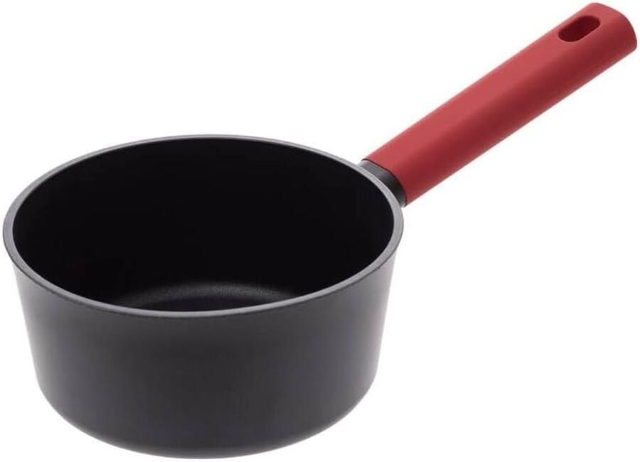 Kookpan Aluminium Steelpan Klein Gezond Koken Non-stick Coating 16 cm Diameter Zwart