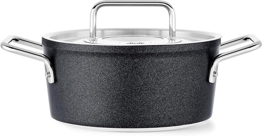 Kookpan Aluminium Steelpan Pan Koken op Inductie Krasbestendige Coating 18 cm Antraciet