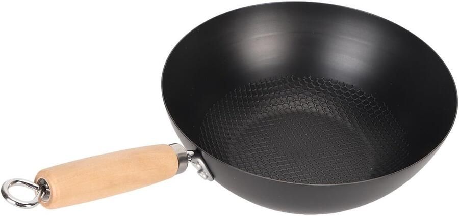 Kookpan Bakpan Gietijzeren Pan Dagelijks Koken Roestvrijstalen Basis 20cm Diameter Zwart