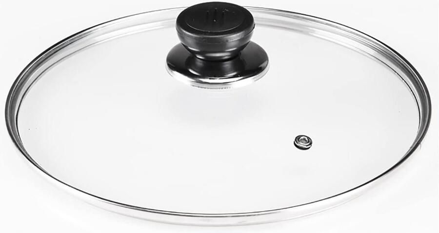 Kookpan Deksel Glazen Deksel Zichtbaar Koken Stoomgat & Anti-aanbak 28 cm Zilverkleurig