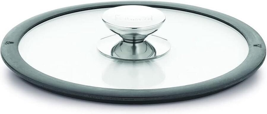 Kookpan Deksel Universeel Deksel Koken en Pruttelen Gehard Glas 32 cm Zwart