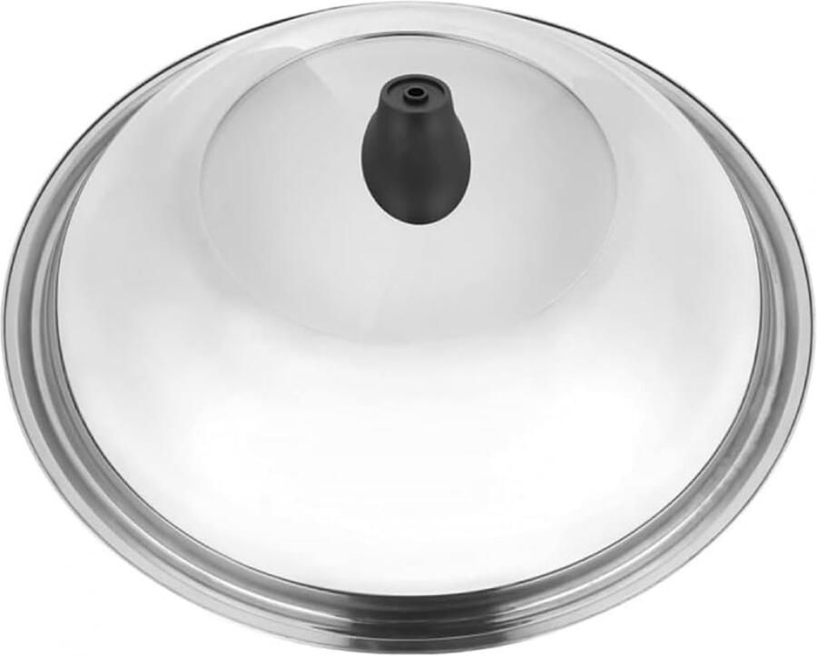 Kookpan Deksel Vervangend Deksel Pan Koken en Bakken Zichtbaar Glas 32cm Zilver