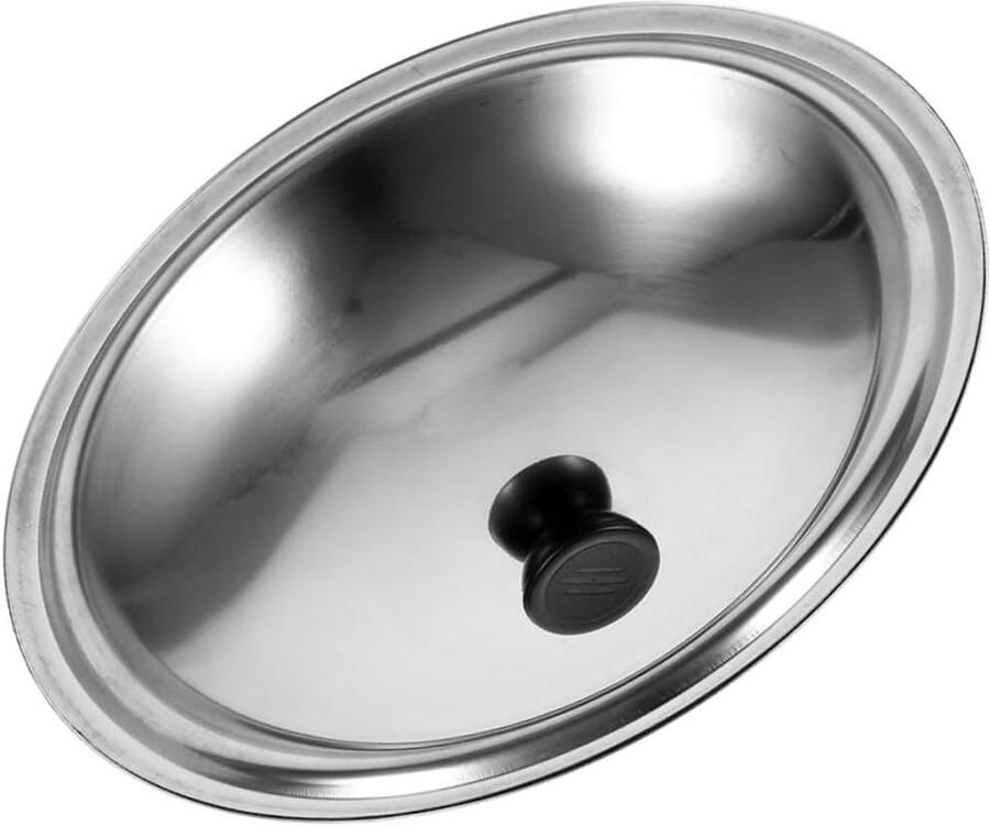 Kookpan Deksel Wok Deksel Koken en Bakken Universeel Pasvorm Ontwerp 26 cm Zilver