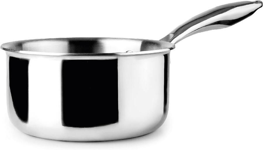 Kookpan Drie Laags Steelpan Inductie Gezond Koken Aluminium Warmtegeleiding 20 cm 2.5 Liter Zilverkleurig