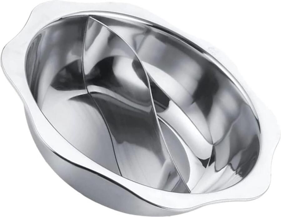 Kookpan Dubbele Smaak Hete Pan Gezellig Tafelen Gelijkmatige Warmte 34x34CM Zilver