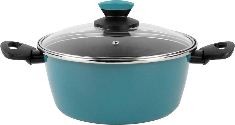 Kookpan Geëmailleerd Staal Sauspan Steelpan Energiezuinig Koken Speciaal Inductie Bodem Ø20 cm Blauw