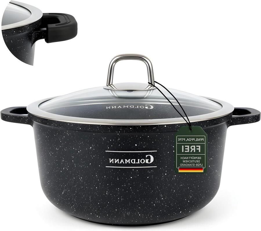 Kookpan Gietijzer Aluminium Sauspan Pan Gezond Koken Gemarmerde Keramische Antiaanbaklaag 24 x 11.5 cm Niet gespecificeerd