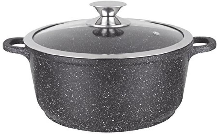 Kookpan Gietijzeren pan Gezond koken Vaatwasmachinebestendig 20 cm Grijs