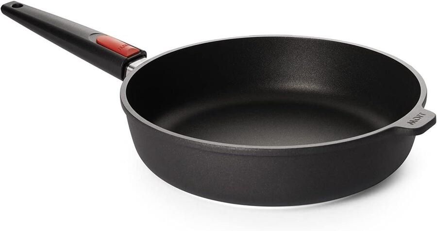 Kookpan Hoge Rand Koekenpan Diep Stoofgerechten Maken Afneembare Steel Ø 28 cm Zwart
