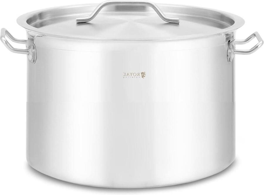 Kookpan Inductie Grote Pan Grote Hoeveelheden Koken Drielaagse Bodem 17 Liter Zilverkleurig