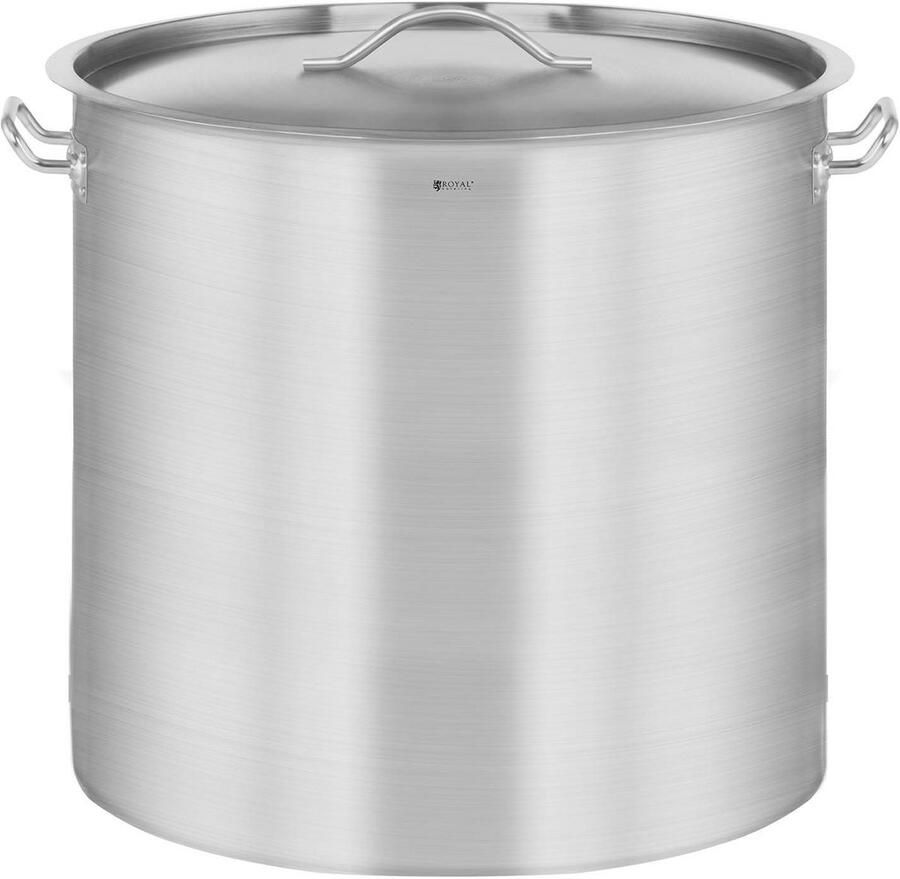 Kookpan Inductie Soeppan Roestvrij Staal Grote Porties Bereiden 3-Laags Bodem 98 Liter Zilver