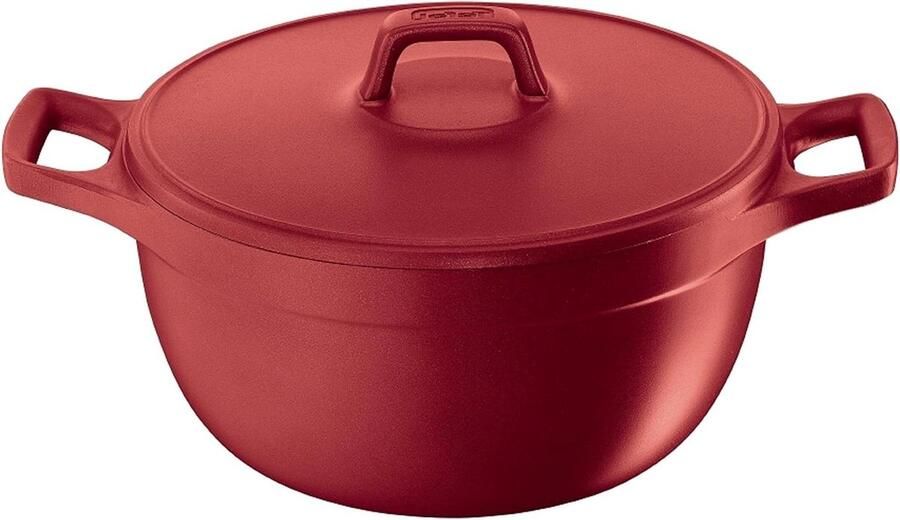 Kookpan Keramiek Sauspan Inductie Gelijkmatig Koken Energie Besparend 24 cm Rood
