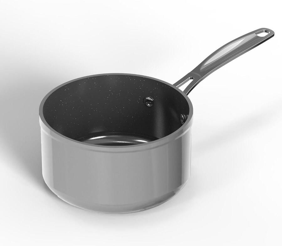 Kookpan Keramisch Steelpan Non-stick Mee Koken PFAS Vrij 1.5 Liter Grijs