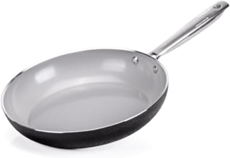 Kookpan Koekenpan Gelijkmatig Garen Natuurlijke Antiaanbaklaag 28 cm Zwart