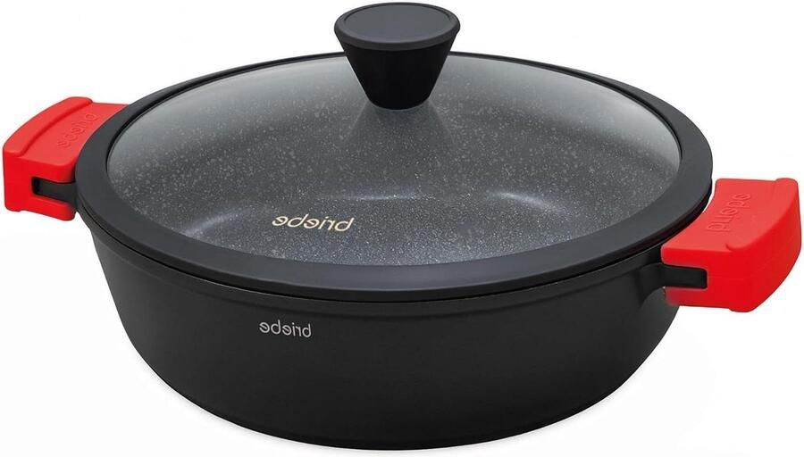 Kookpan Koekenpan Gezond Koken Titanium Antiaanbaklaag 30 cm Zwart