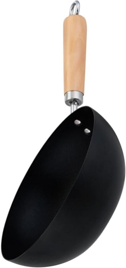 Kookpan Koekenpan Wok Buiten Koken Antiaanbaklaag 38.5 cm Zwart