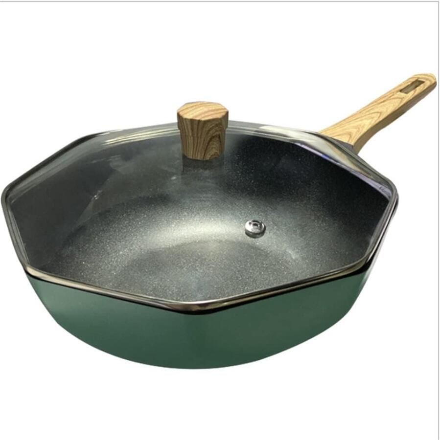 Kookpan Koekenpan Wok Dagelijks Koken Antiaanbaklaag 30 cm Zwart
