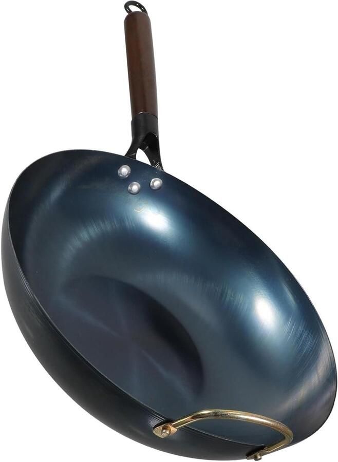 Kookpan Koekenpan Wok Pan Koekenpan Koken en Bakken Antiaanbaklaag 32x32x8 cm Zwart