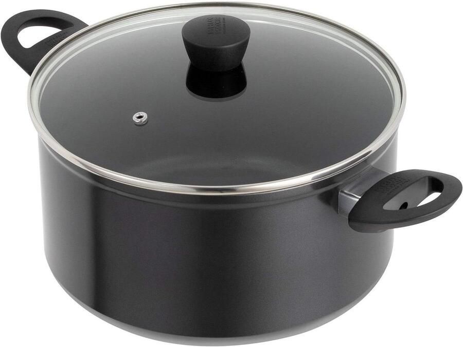 Kookpan Aluminium Antiaanbakpan Dagelijks Koken Inductie Geschikt 22 Liter Zwart