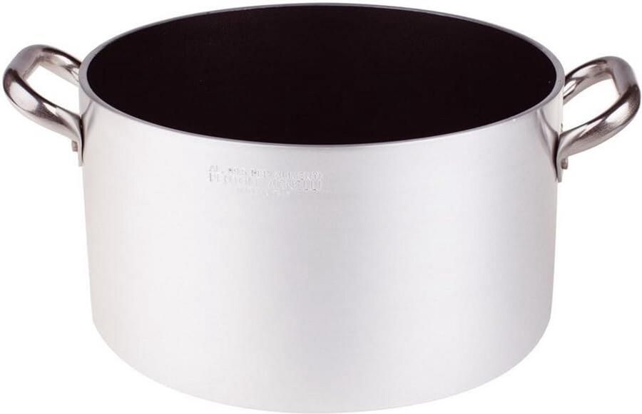 Kookpan met antiaanbaklaag Steelpan Snel koken Dik 5 mm aluminium 95 liter inhoud Zilver