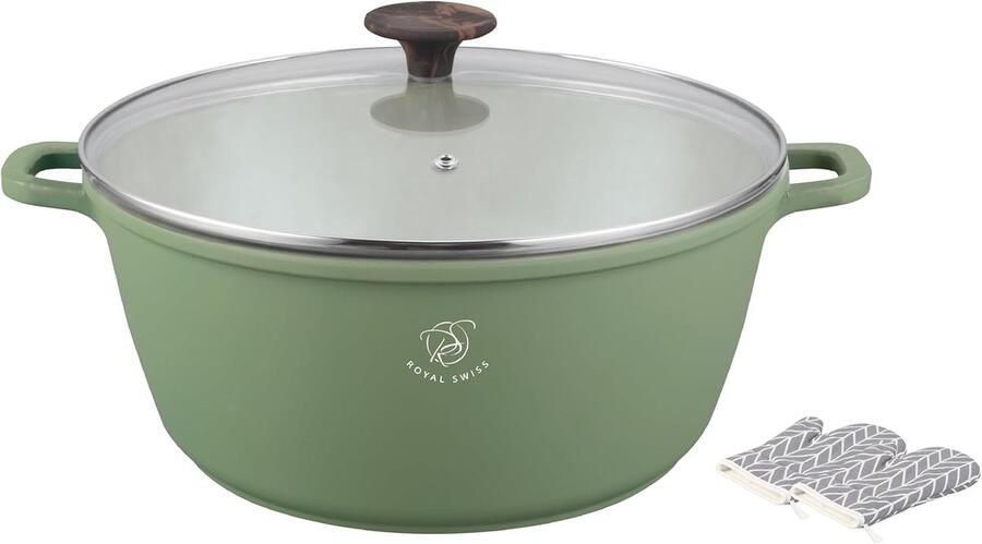 Kookpan met coating Braadpan met deksel Maaltijden bereiden Afneembare handgrepen 4 liter Beige