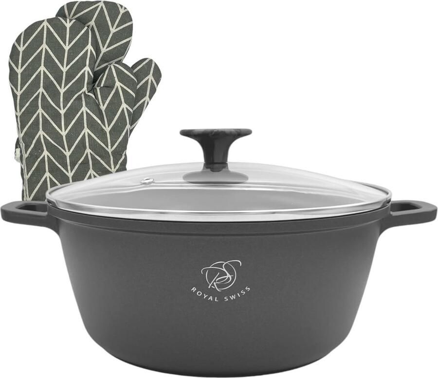 Kookpan met coating Soeppan Braadpan Royale maaltijden Afneembare handgrepen 4 liter 24 cm Beige