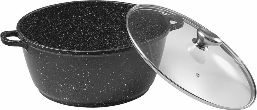 Kookpan met Deksel 32 cm Geschikt voor Alle Warmtebronnen Inclusief Inductie Gietijzeren Aluminium