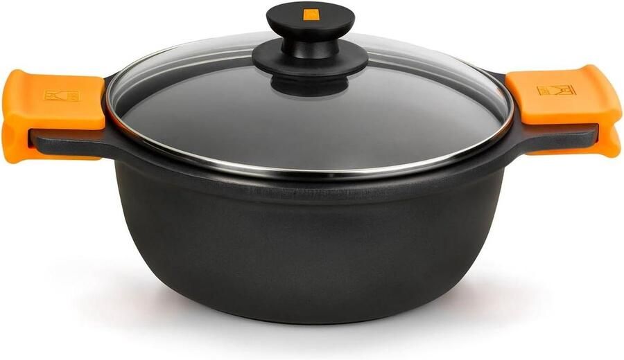 Kookpan met deksel Aluminium pan Lekker koken Antiaanbaklaag PFOA-vrij 57 liter Zwart