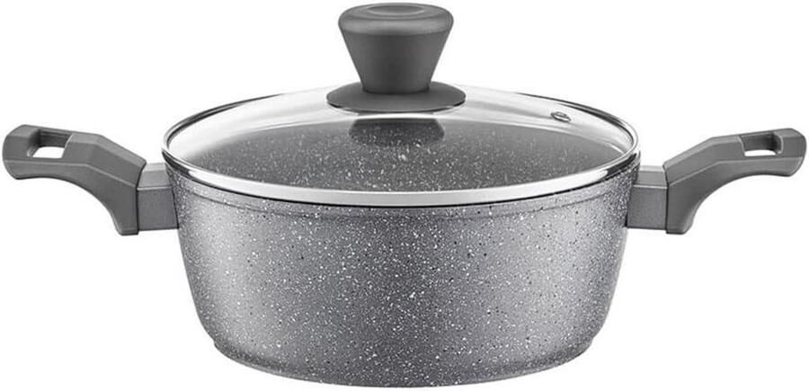 Kookpan met Deksel Aluminium Pan Maaltijden Bereiden Non-stick Coating 41 Liter Grijs