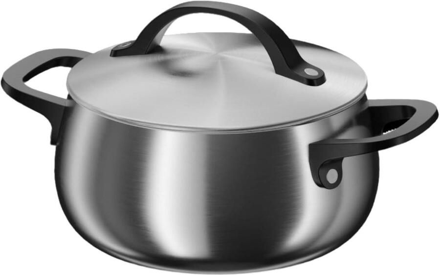 Kookpan met Deksel Braadpan Sauspan Koken op Inductie 3-Laags Aluminium Kern 18 cm 2.8 Liter