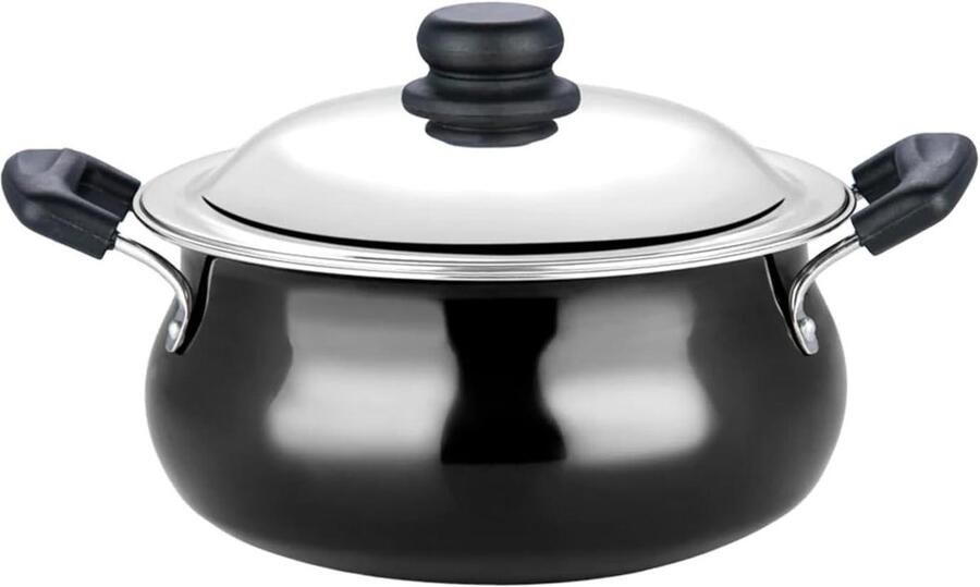 Kookpan met Deksel Casserole Handi Maaltijden Bereiden Inductie Geschikt 3.8 Liter Zwart