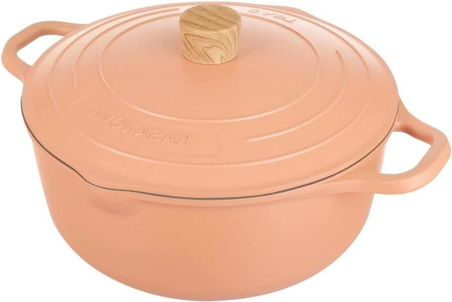 Kookpan met deksel Casserole pan Langzaam koken Condensatie deksel 28 cm Roze