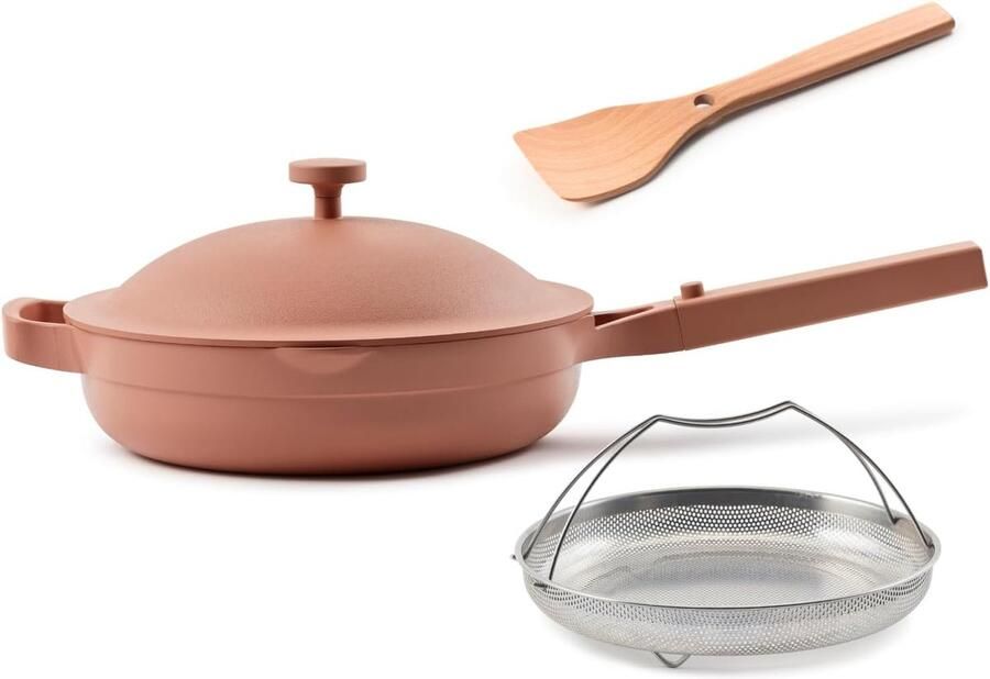 Kookpan met Deksel Koekenpan Sauteerpan Veelzijdig Koken Gepatenteerd 10-in-1 Ontwerp 27 cm 2.5 Liter Specerij